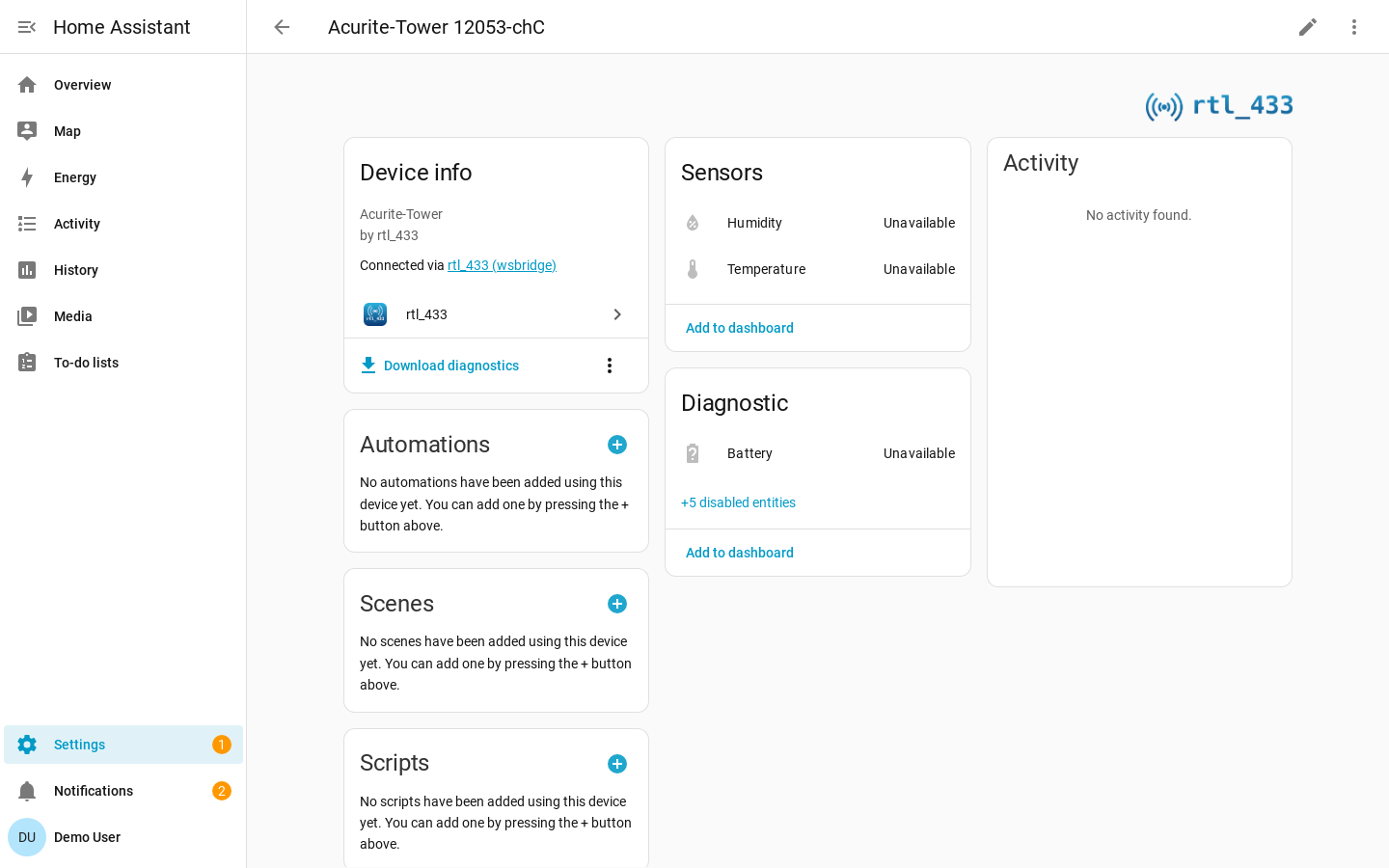 Device entities showing the unavailable state after the availability timeout